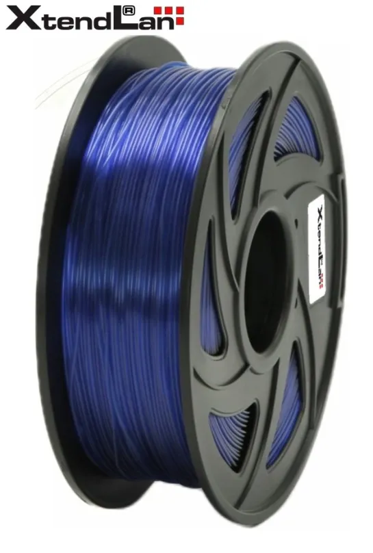 XtendLAN PETG filament 1,75mm priehľadný modrý 1kg