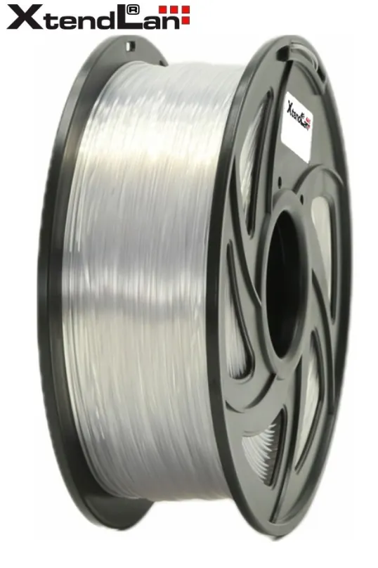 XtendLAN PETG filament 1,75mm priehľadný biely/natural 1kg