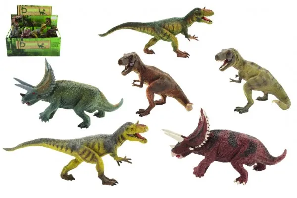 Dinosaurus plast 23-30cm mix druhov v sáčku 6ks v boxe