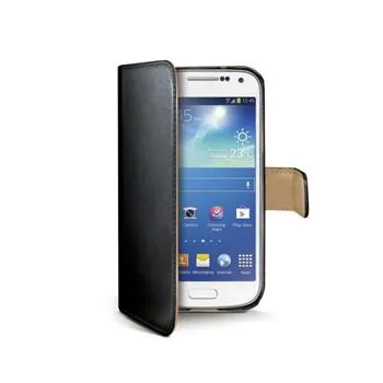 Púzdro typu kniha CELLY Wally pre Samsung Galaxy S4 Mini, PU kože, čierne