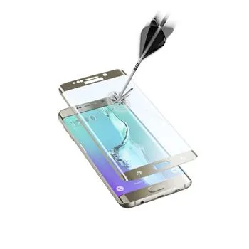 Ochranné zaoblené tvrdené sklo pre celý displej CellularLine GLASS pre Samsung Galaxy S6 EDGE Plus, zlaté