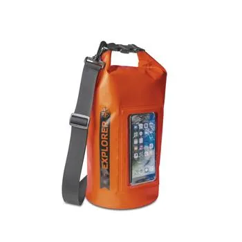 Vodeodolný vak CELLY Explorer 5L s vreckom na telefón do 6,2 ", oranžový