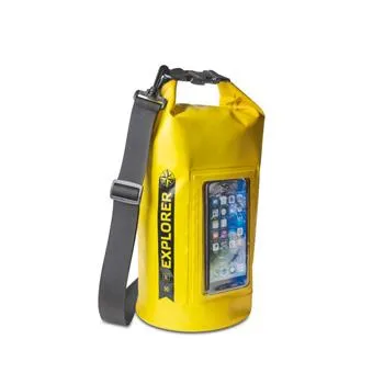 Vodeodolný vak CELLY Explorer 5L s vreckom na telefón do 6,2 ", žltý
