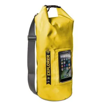 Vodeodolný vak CELLY Explorer 10L s vreckom na telefón do 6,2 ", žltý