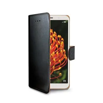 Púzdro typu kniha CELLY Wally pre Huawei Y6 (2018), PU kože, čierne (nemá výrez na čítačku odtlačkov)
