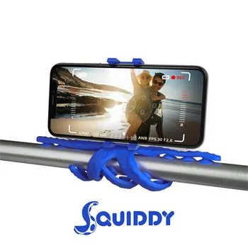Flexibilný držiak s prísavkami CELLY Squiddy pre telefóny do 6,2 ", modrý