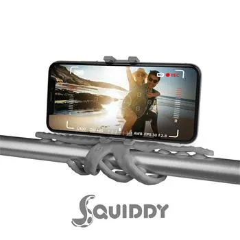 Flexibilný držiak s prísavkami CELLY Squiddy pre telefóny do 6,2 ", šedý