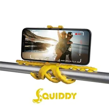 Flexibilný držiak s prísavkami CELLY Squiddy pre telefóny do 6,2 ", žltý