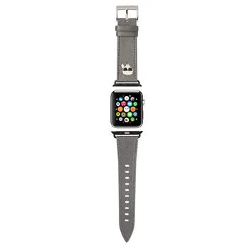 Karl Lagerfeld Karl Head PU Remienok pre Apple Watch 38/40mm Silver