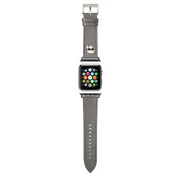 Karl Lagerfeld Karl Head PU Remienok pre Apple Watch 42/44mm Silver