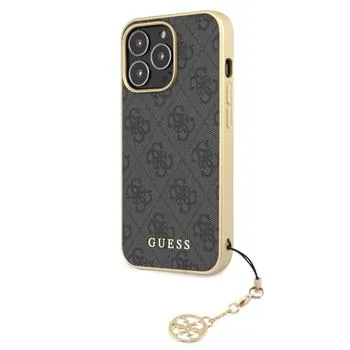Guess 4G Charms Zadný Kryt pre iPhone 13 Pre Max Grey