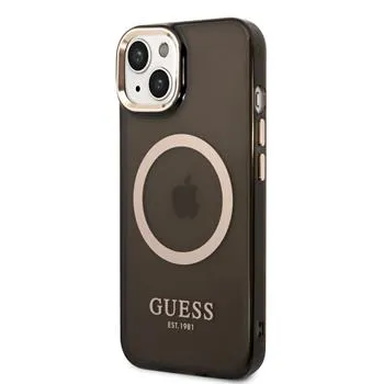 Guess Translucent MagSafe Kompatibilný Zadný Kryt pre iPhone 14 Plus Black
