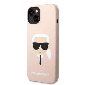 Karl Lagerfeld MagSafe Kompatibilný Kryt Liquid Silicone Karl Head pre iPhone 14 Plus Pink