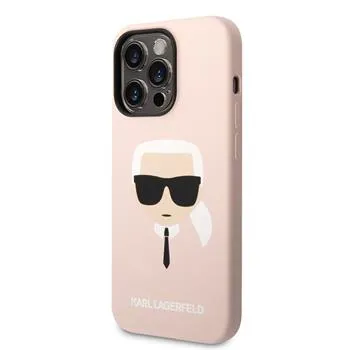 Karl Lagerfeld MagSafe Kompatibilný Kryt Liquid Silicone Karl Head pre iPhone 14 Pre Max Pink