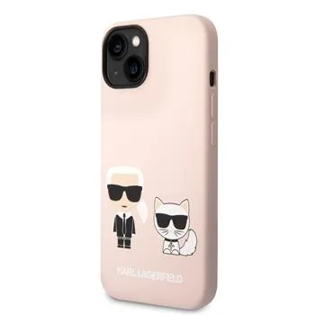 Karl Lagerfeld MagSafe Kompatibilný Kryt Liquid Silicone Karl and Choupette pre iPhone 14 Plus Pink