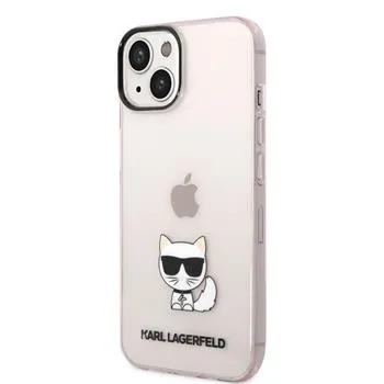 Karl Lagerfeld Choupette Logo Zadný Kryt pre iPhone 14 Plus Pink