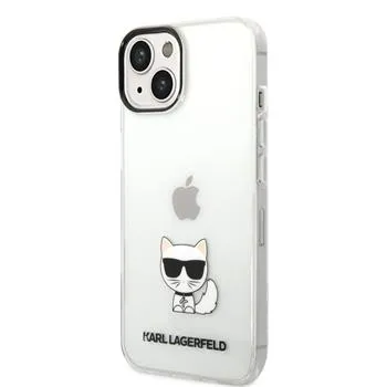 Karl Lagerfeld Choupette Logo Zadný Kryt pre iPhone 14 Plus Transparent