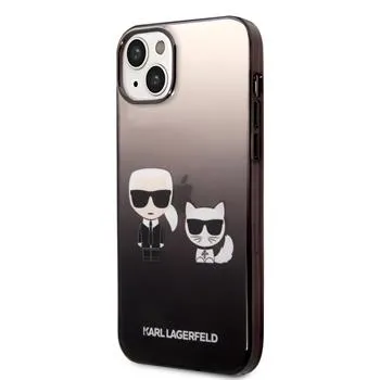 Karl Lagerfeld Gradient Karl and Choupette Zadný Kryt pre iPhone 14 Plus Black
