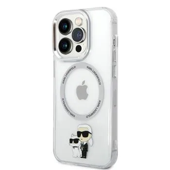 Karl Lagerfeld IML Karl and Choupette NFT MagSafe Zadný Kryt pre iPhone 14 Pre Max Transparent