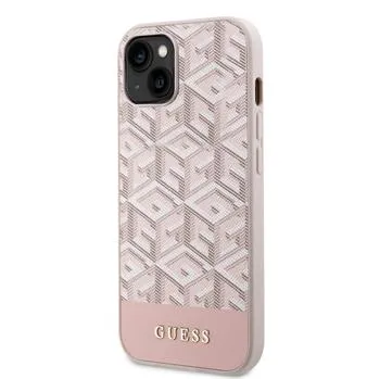 Guess PU G Cube MagSafe Zadný Kryt pre iPhone 14 Pink