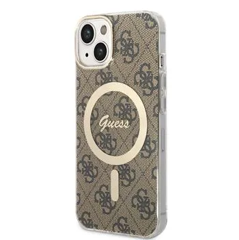 Guess IML 4G MagSafe Zadný Kryt pre iPhone 14 Brown