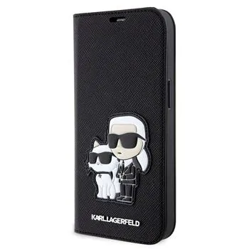 Karl Lagerfeld PU Saffiano Karl and Choupette NFT Book Puzdro pre iPhone 14 Black