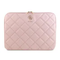 Pouzdro na notebook 13"-14" Guess PU Quilted 4G Metal Logo, pink