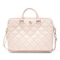Taška na notebook 15"-16" Guess PU Quilted 4G Metal Logo, Pink