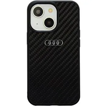 Audi Carbon Fiber Zadný Kryt pre iPhone 14 Black