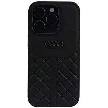 Audi Genuine Leather Zadný Kryt pre iPhone 14 Pro Black