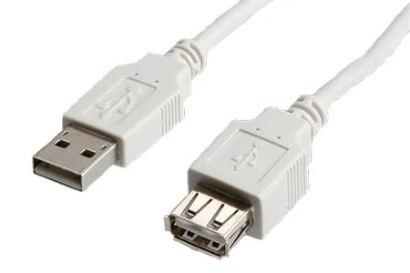 Kábel USB2.0 predlžovací AA extra stíněný bílý, 0.8 m