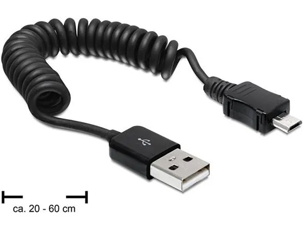 Delock kábel USB 2.0 A samec> USB micro B samec, krútený kábel