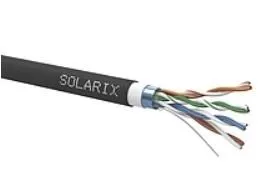 Inštalačný kábel Solarix vonkajší FTP, Cat5E, drôt, PVC+PE, dvojitý plášť, cievka 305m SXKD-5E-FTP-PVC+PE