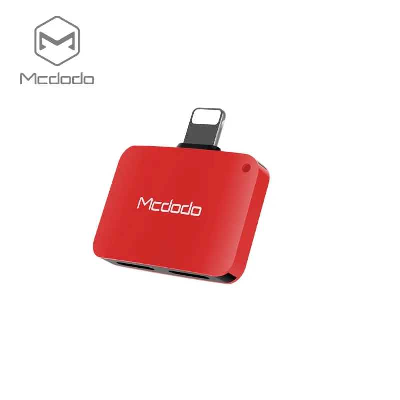 Mcdodo Lightning To Dual Lightning Adapter 5V 1A (29x20x7,6 mm) Red