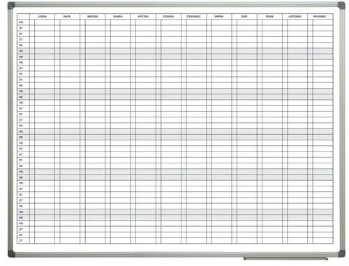 Ročná plánovacia tabuľa 90x120cm - CZ potlač