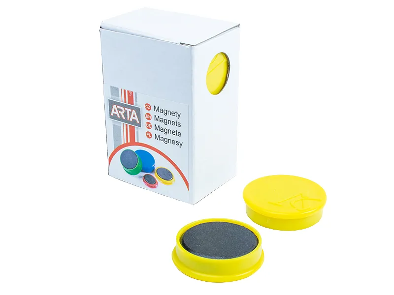 Magnety ARTA priemer 30mm, žlté (10ks v balení)