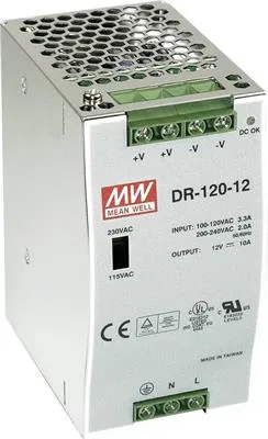 MEAN WELL DR-120-12 Impulzný zdroj na DIN lištu 120W 12V