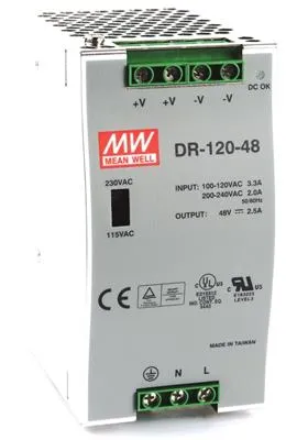 MEAN WELL DR-120-48 Impulzný zdroj na DIN lištu 120W 48V