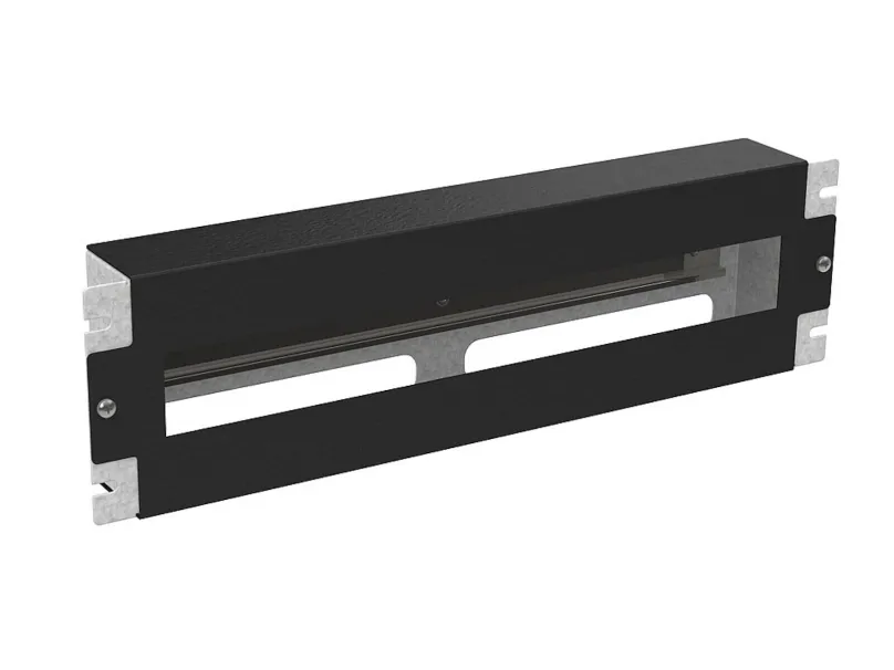 Solarix Inštalačný panel 3U s DIN lištou do 19 "rozvádzača, BK RAL9005 RAIL-3U-DIN-BK